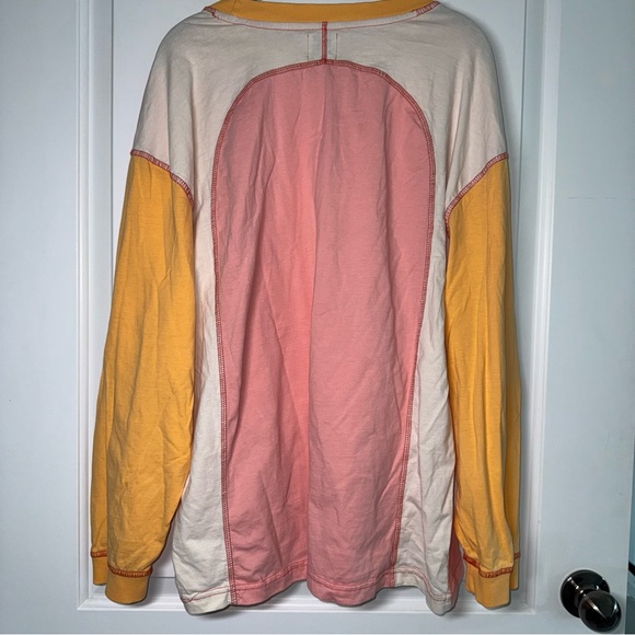 Urban Outfitters BDG Colby Seamed Long Sleeve Tee Color Block Size Medium - Picture 6 of 12